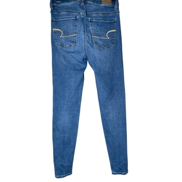 American Eagle 4 Hi Rise Jegging Blue Jean Denim Pants Skinny Next Level Stretch - Picture 2 of 11